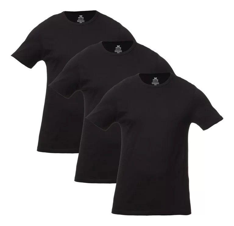 Kit 3 Camisetas Masculinas Slim Pretas Hering